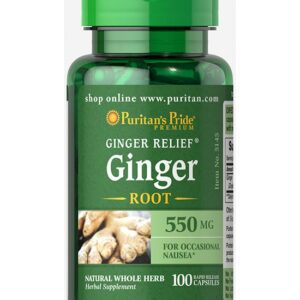 Puritan's pride ginger root 550 mg To improve digestive health 100 capsules