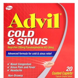 علاج ادفيل كولد اند ساينس Advil cold & sinus مسكن 20 كبسولة