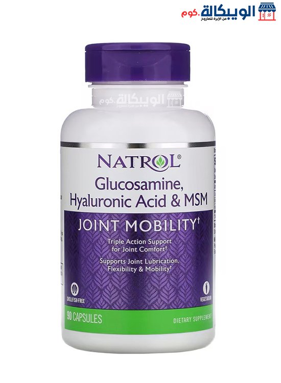 دواء جلوكوزامين وحمض الهيالورونيك Natrol Glucosamine, Hyaluronic Acid &Amp; Msm