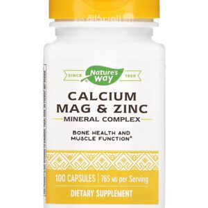 Nature's Way calcium magnesium zinc tablets for bone health and muscle function
