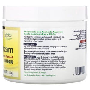 De La Cruz vitamin e cream ingredients