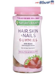 Nature'S Bounty Hair Skin And Nails Gummies With Biotin, Strawberry Flavour - 80 Gummies Nature'S Bounty Hair Skin And Nails Gummies With Biotin