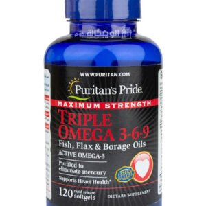 Puritan's pride maximum strength triple omega supports heart health