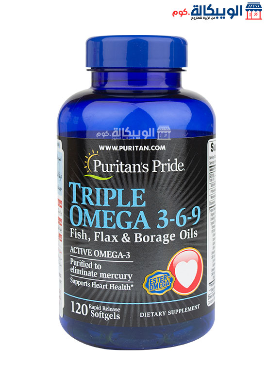 دواء تريبل اوميغا Puritan'S Pride Triple Omega 3 6 9 Fishoil Flax &Amp; Borage Oils