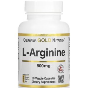 California Gold Nutrition L Arginine Capsules for For vascular and sexual health 60 Veggie Capsules