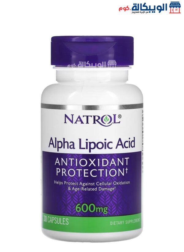Natrol Alpha Lipoic Capsules For Support Immune System Health 600 Mg 30 Capsules