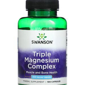 Swanson Triple Magnesium supplement for support muscles and the bones health 400 mg 100 Capsules