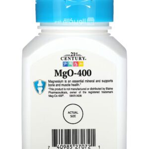 21st century MgO 400 mg capsules for muscles and bone health 90 capsules