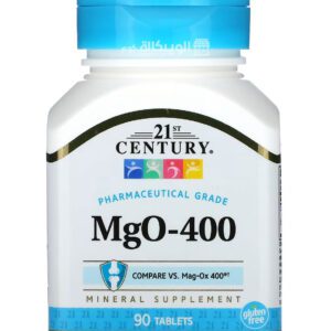 21st century MgO 400 mg capsules for muscles and bone health 90 capsules