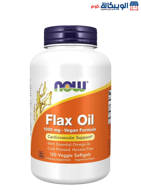Flax Oil Now Foods Softgels For Improve Heart And Vascular Health 1,000 Mg 20 Veggie Softgels 
