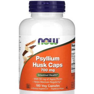 Psyllium Husk NOW Foods Capsules for support Digestive health 700 mg 180 Veg Capsules 