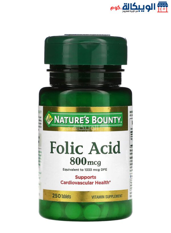 Nature'S Bounty Folic Acid Capsules For Support Heart Health 800 Mcg 250 Capsules