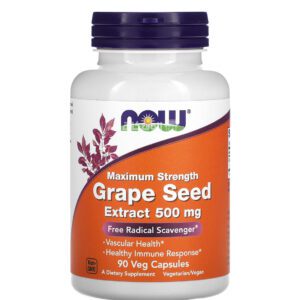 NOW Foods Grape seed capsules Extract 500 mg 90 Veg Capsules 