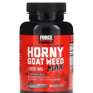Force Factor Horeny Goat Weed pills for support Sexual health 500 mg 90 Vegetable pills