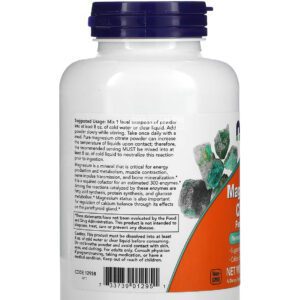 سترات المغنيسيوم بودر NOW Foods Magnesium Citrate Pure Powder