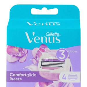 شفرات جيليت فينوس بريز للنساء Gillete Venus Comfortglide Breeze لإزالة الشعر 4قطع