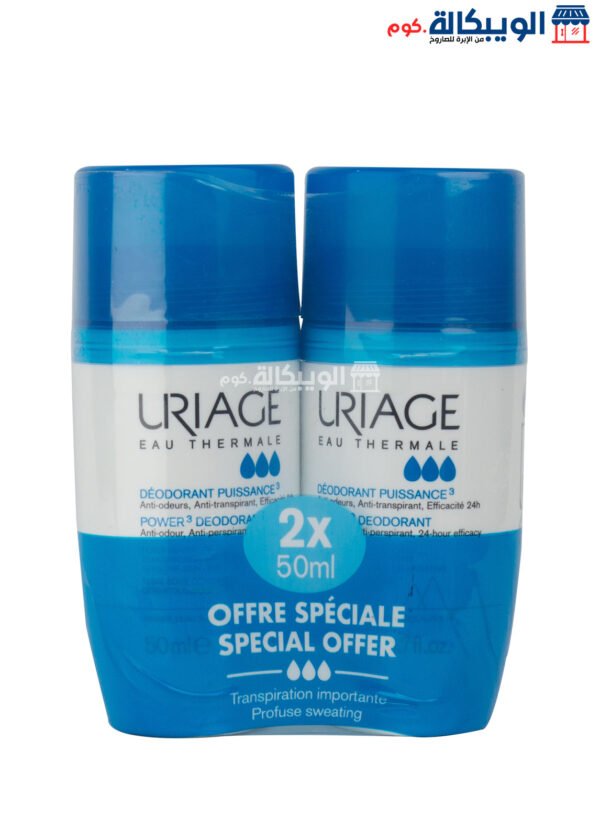 Uriage Power 3 Deodorant 2 X 50Ml For Perspiration And Combats Odors