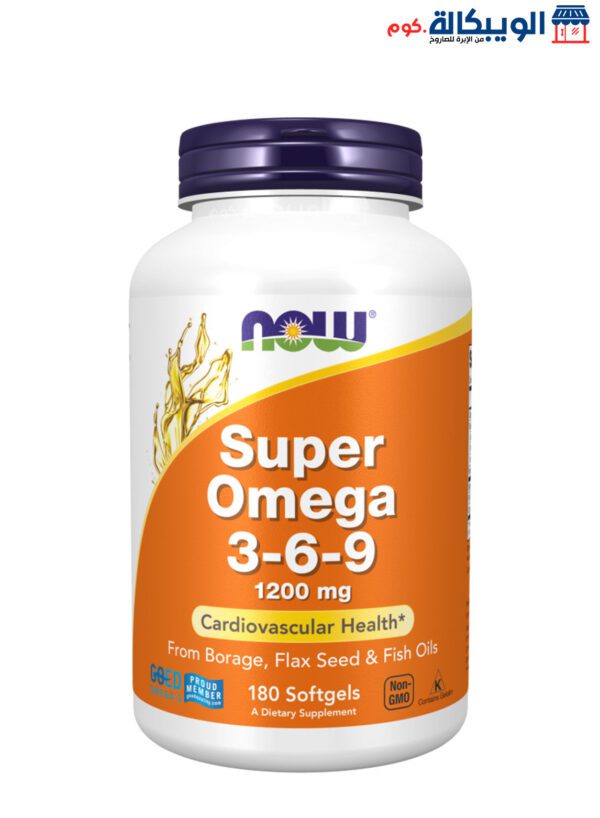 Now Foods Omega 3 -6-9 Softgels For Sopport Heart Health 1,200 Mg 180 Softgels 