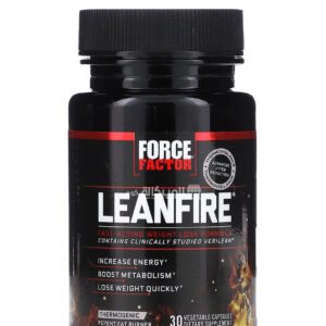 Force Factor LeanFire fat burner fast-acting capsules to weight loss formula 30 vegetable capsules
