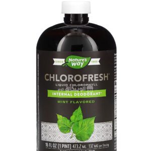 Nature's Way chlorofresh liquid chlorophyll Mint supplement to support body health 132 mg 16 fl oz (473.2 ml)
