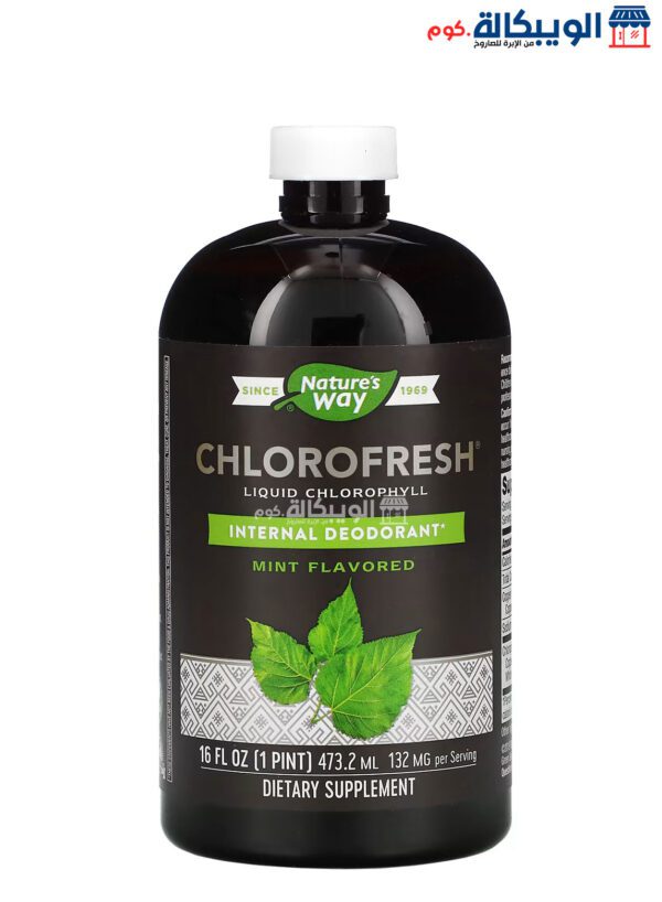 Nature'S Way Chlorofresh Liquid Chlorophyll Mint Supplement To Support Body Health 132 Mg 16 Fl Oz (473.2 Ml)