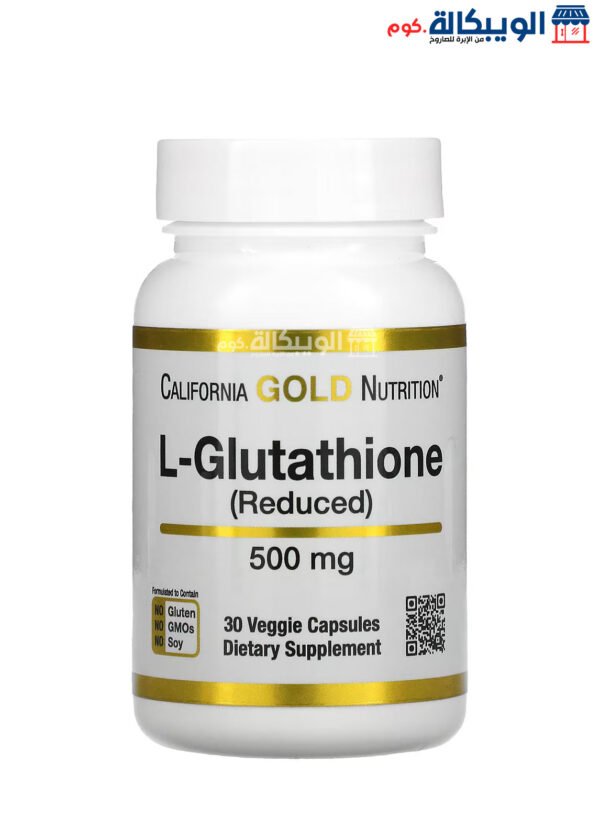 اقراص جلوتاثيون (مختزل) من كاليفورنيا غولد نيوتريشن‏ 500 ملجم 120 قرص نباتي - California Gold Nutrition L-Glutathione (Reduced) 500 Mg 30 Veggie Capsules