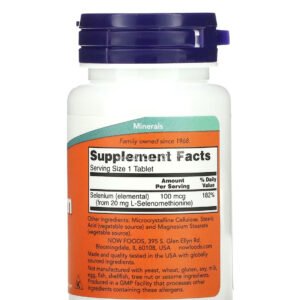 NOW Foods Selenium capsules for support immune system health 100 mcg 100 capsules