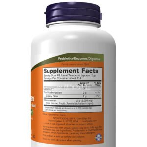 جلوكومانان ناو فودز مسحوق نقي للتحكم في الوزن الحصة 8 أونصة الحجم 227 جم - NOW Foods Glucomannan Pure Powder