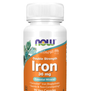 NOW Foods Iron Double Strength Capsules for support immune health 36 mg 90 Veg Capsules 