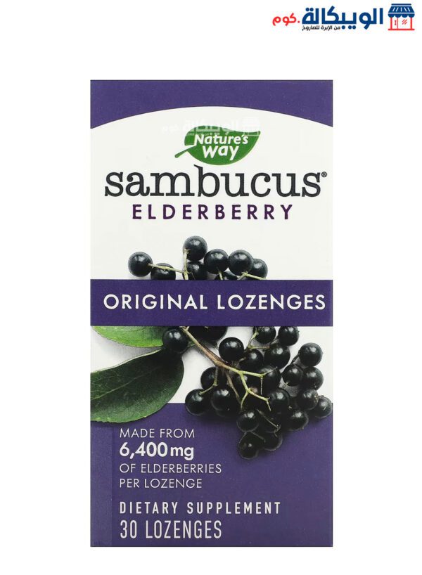 دواء البيلسان الأسود الأصلي لدعم صحة المناعة من ناتشوراز واي 30 قرص استحلاب - Nature'S Way Sambucus Elderberry, Original Lozenges, 30 Lozenges