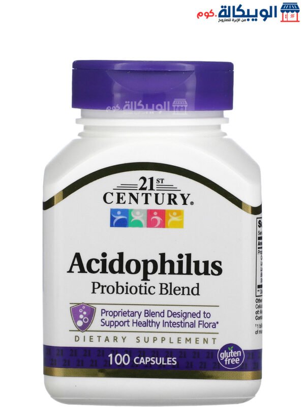 كبسولات Probiotic خلطة الملبنة الحمضية من 21 سينتري لدعم البكتيريا النافعة 100 كبسولة - 21St Century Acidophilus Probiotic Blend