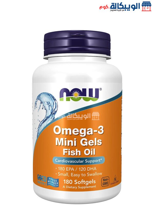 Now Omega 3 Fish Oil Softgels For Support Overrall Health 180 Softgels