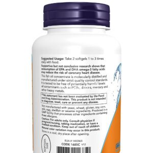 NOW Omega 3 Fish Oil Softgels for support overrall health 180 Softgels