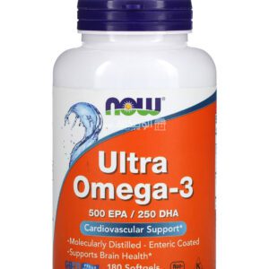 NOW Foods Ultra Omega 3 Softgels for support Vascular health 180 Softgels 