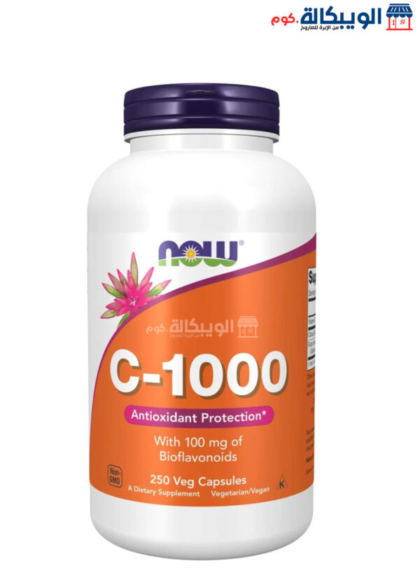 مكمل غذائي حبوب فيتامين سي 1000 مع الفلافونويدات من ناو فودز لدعم صحة الجسم وتقوية المناعة  250 حبوب نباتية - Now Foods C-1000 With Bioflavonoids 250 Veg Capsules