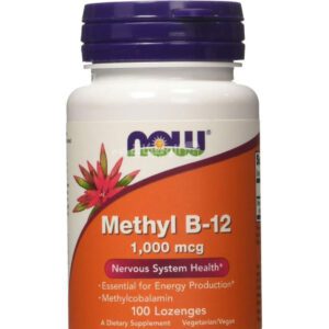 NOW Foods Methylated b12 supplement to support a healthy nervous system 1,000 mcg 100 Lozenges