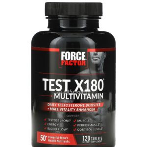 افضل multivitamin للرجال تيست اكس من فورس فاكتور‏ لتعزيز هرمون التستوستيرون 120 قرص - Force Factor Test X180 Multivitamin + Testosterone Booster 120 Tablets