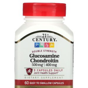 21st Century Glucosamine Chondroitin capsules for support joint health 60 Easy to Swallow Capsules