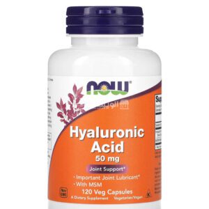 حمض الهيالورونيك من ناو فودز‏ بالإضافة إلى الميثيل سلفونيل ميثان لدعم الصحة العامة 50 ملجم 120 كبسولة نباتية - NOW Foods Hyaluronic Acid With MSM