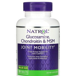 Natrol Glucosamine Chondroitin & MSM capsules for support joint and muscles health 150 capsules