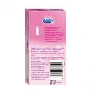 Durex Bubble-Gum Flavoured Condoms For Men To Increase Pleasure And Excitement