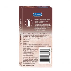 Durex Condoms For Men Extra Thin Chocolate Flavoured For Men - 10 Condoms