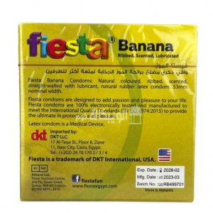 Fiesta Ribbed Condoms Banana Flavoured To Enhance Pleasure And Excitement
