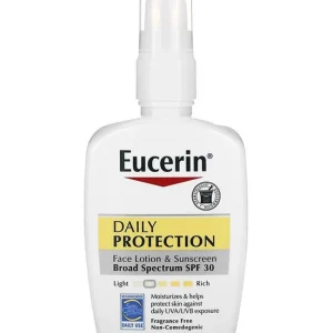 لوشن مرطب وواقي شمس يوسيرين لحماية الوجه وترطيبه بمعامل حماية 30 وحجم 118مل - Eucerin Daily Protection Face Lotion &Amp; Sunscreen Spf 30