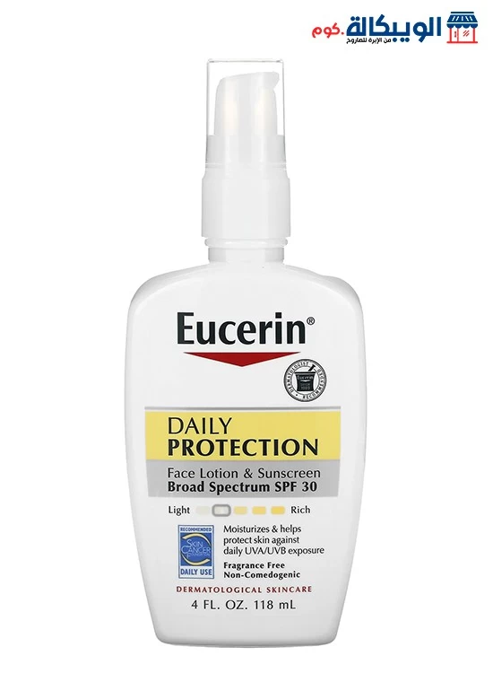 لوشن مرطب وواقي شمس يوسيرين لحماية الوجه وترطيبه بمعامل حماية 30 وحجم 118مل - Eucerin Daily Protection Face Lotion &Amp; Sunscreen Spf 30