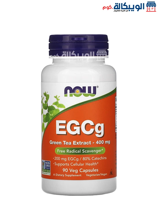 كبسولات شاي اخضر إيبيجالوكاتشين جاليت لإمداد الجسم بمضادات الأكسدة 90 كبسولة - Now Foods Egcg Green Tea Extract 400Mg