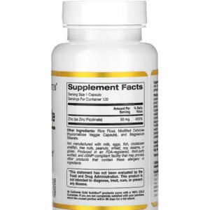 California Gold Nutrition, Zinc Picolinate Capsules