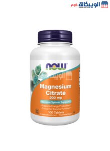 Magnesium Citrate 200 Mg 100 Tablets Now Foods
