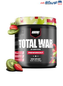 توتال وار بري ورك اوت سريع المفعول – Redcon1 Total War Pre Workout Strawberry Kiwi 30 Servings توتال وار بري ورك اوت