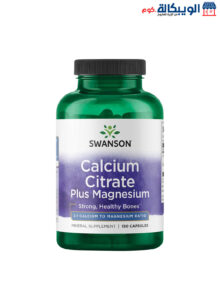 Calcium Citrate Plus Magnesium 150 Vegan Capsules, Swanson Calcium Citrate Plus Magnesium 150 Vegan Capsules, Swanson